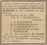 Overlijden - Herman Jan Sparreboom--17-12-1830--Bron-krant-Nieuwe Veendammer Courant-19-11-1895